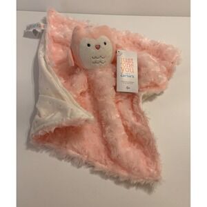 NEW Carters Just One You Plush PINK OWL Baby Security Blanket Lovey Fuzzy 2021